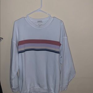 White with stripes American eagle crew neck